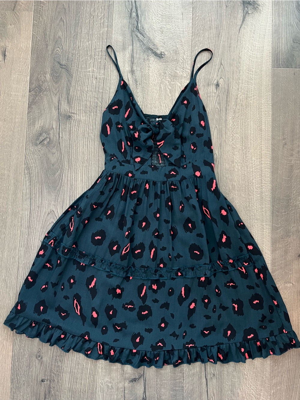 Leopard Print spaghetti strap dress - small
